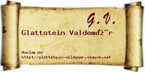 Glattstein Valdemár névjegykártya